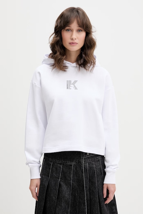 Karl Lagerfeld Jeans bluza z kapturem damska bawełniana biała B2W20037