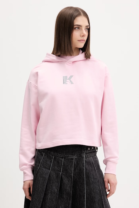Karl Lagerfeld Jeans bluza z kapturem damska bawełniana różowa B2W20037