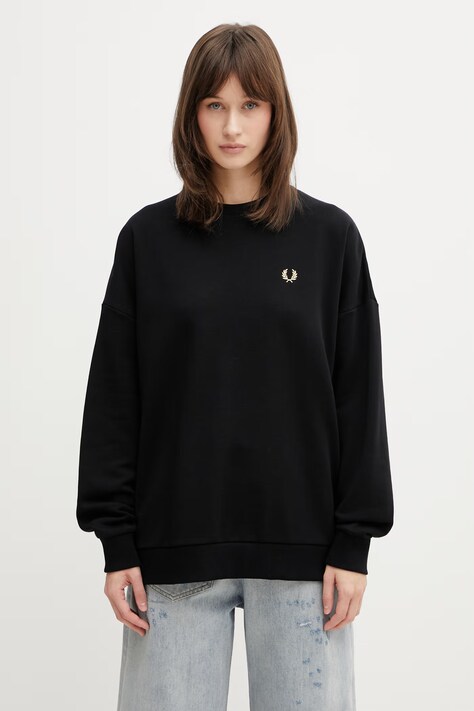 Fred Perry bluza damska bawełniana czarna G2173