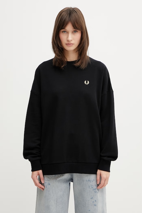 Fred Perry melegítőfelső női pamut fekete G2173