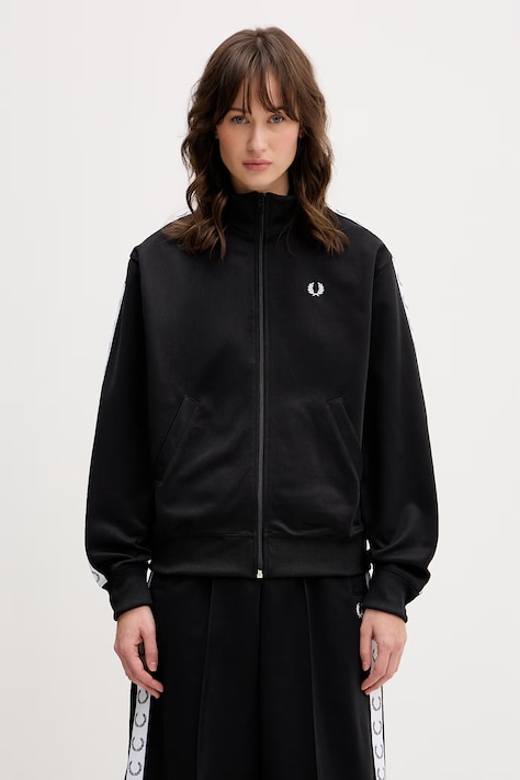 Fred Perry bluza damska kolor czarny z aplikacją J1106