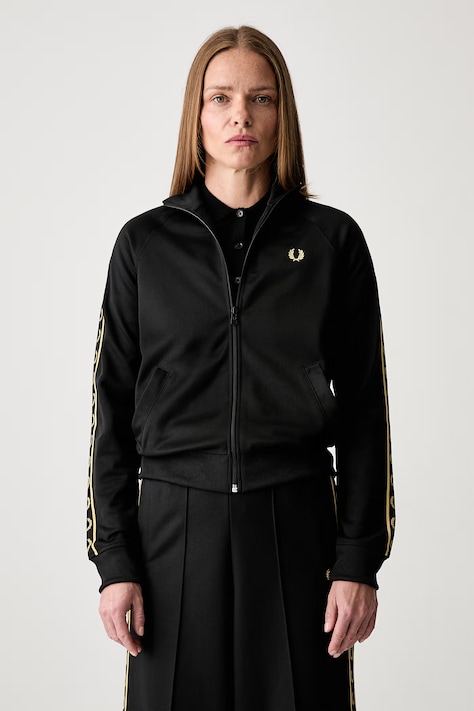 Fred Perry dukserica na zakopčavanje za žene crna J4131