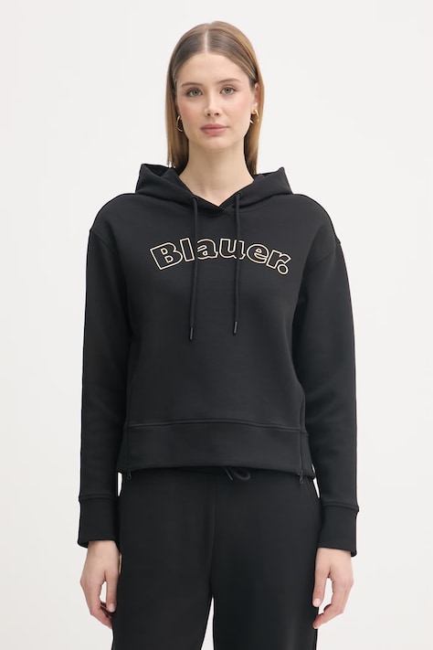 Blauer bluza z kapturem damska z bawełny FAYETTE czarna BLDF08057