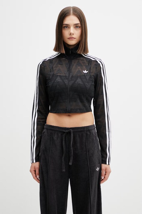 adidas Originals μπλούζα με κουμπιά Γυναικεία Firebird μαύρη KD0349