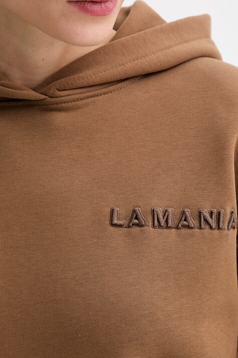 La Mania кофта з капюшоном жіноча з бавовною LIO — SS26-BLD0N8, коричневий — фото 5
