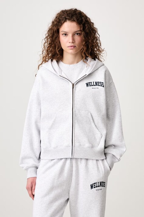 Sporty & Rich Wellness Ivy bluza rozpinana bawełniana damska szara ST09473001GY03