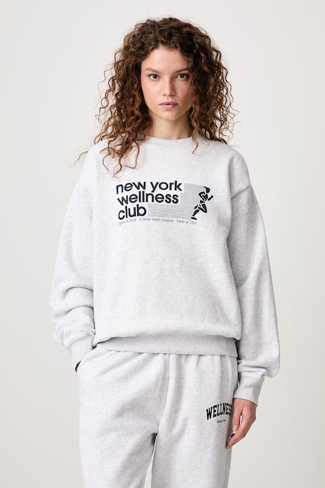 Sporty & Rich USA Wellness Club bluza bawełniana damska szara ST09873128GY03