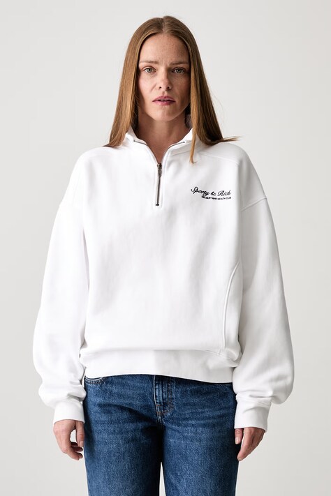Sporty & Rich Syracuse bluza bawełniana damska biała ST09875325WH01