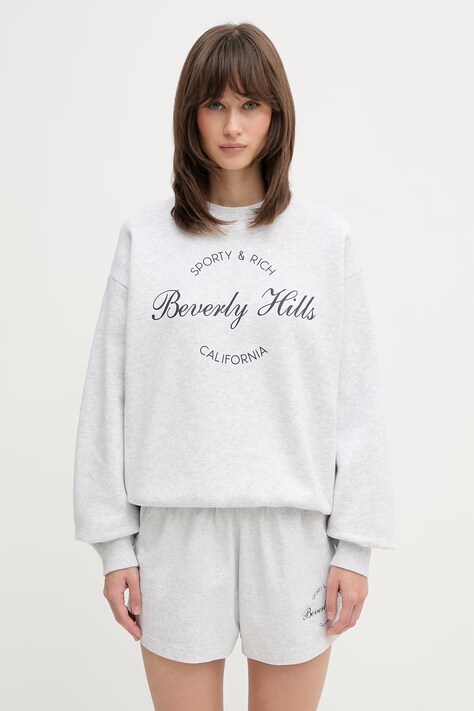 Sporty & Rich Beverly Script bluza bawełniana damska szara ST09876257GY03