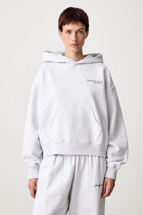 Sporty & Rich Modern bluza z kapturem bawełniana damska szara ST095710087GY03