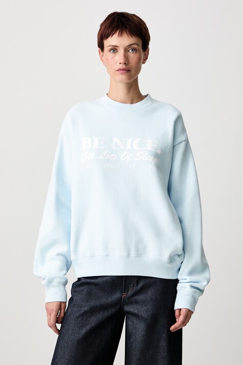 Sporty & Rich Be Nice bluza oversize bawełniana damska niebieska ST09874003BL146