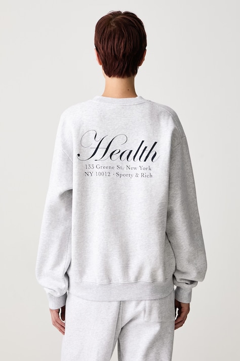Sporty & Rich NY Health bluza oversize bawełniana damska szara ST09874094GY03
