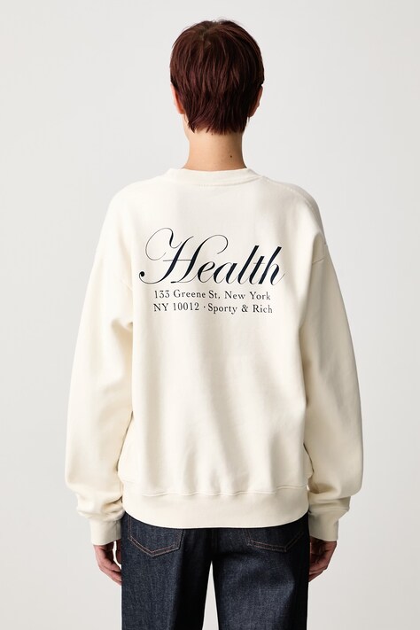 Sporty & Rich NY Health bluza bawełniana damska beżowa ST09874094WH37