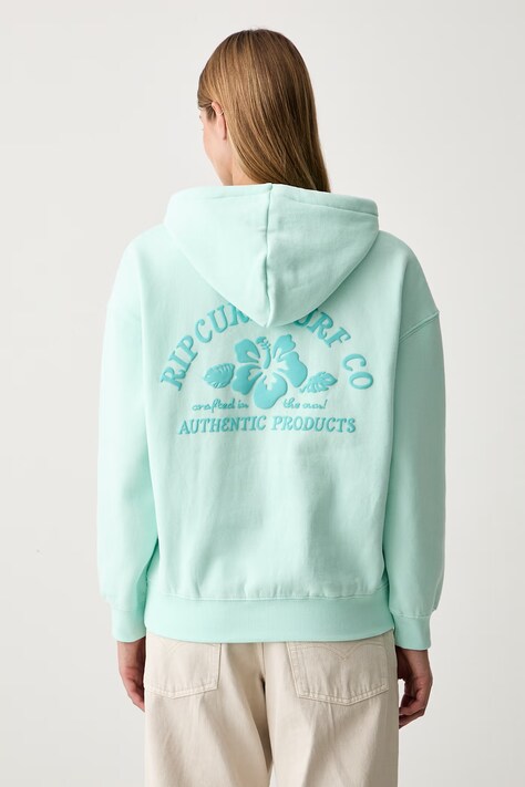 Rip Curl bluza z kapturem damska z bawełną SURF PUFF HERITAGE niebieska 0A0WFL