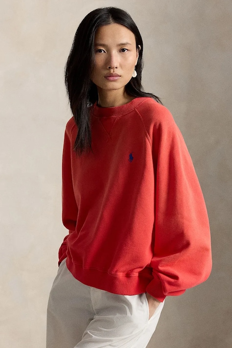 Polo Ralph Lauren bluza damska z bawełną czerwona 211A12739