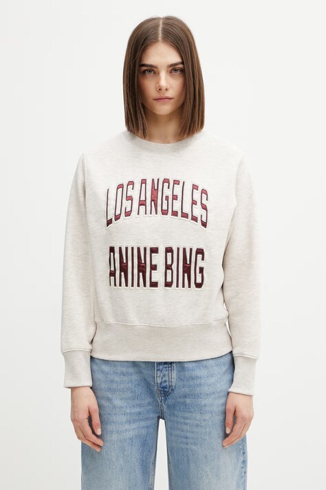 Anine Bing Harry bluza damska z bawełną beżowa A.08.11677