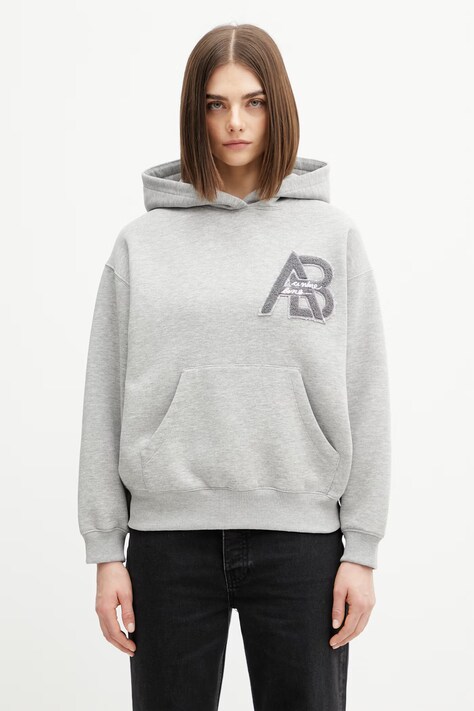 Anine Bing Jaci bluza z kapturem bawełniana damska szara A.08.11883