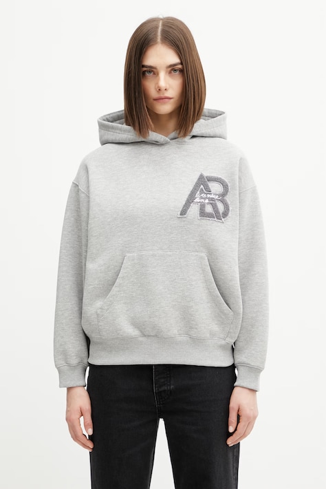 Anine Bing Jaci bluza z kapturem bawełniana damska szara A.08.11883