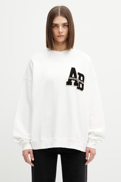 Anine Bing Miles bluza oversize bawełniana damska biała A.08.10074