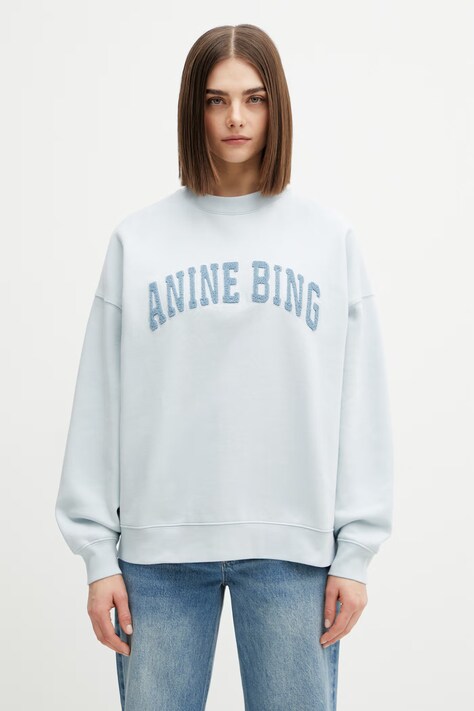 Anine Bing Miles bluza bawełniana damska niebieska A.08.12063