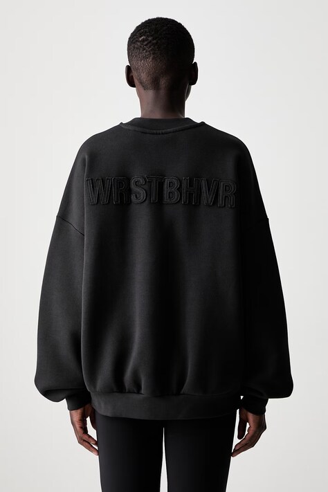 WRSTBHVR Verice bluza oversize z bawełną damska czarna U2126TT.3471