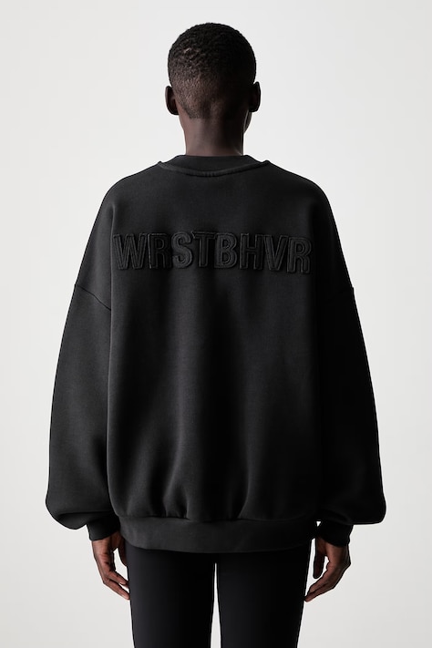 WRSTBHVR Verice bluza oversize z bawełną damska czarna U2126TT.3471