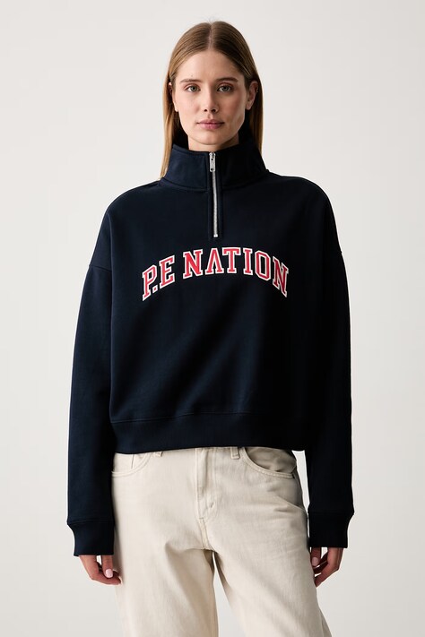 P.E Nation bluza damska z bawełną granatowa 262F148