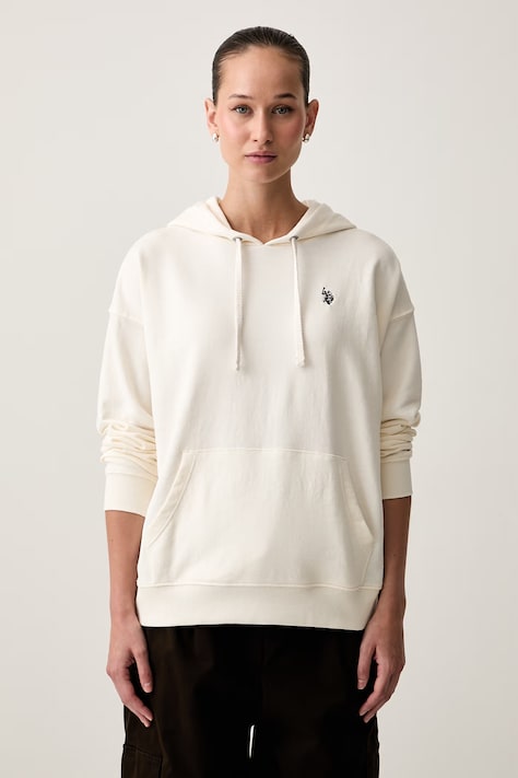 U.S. Polo Assn. bluza z kapturem damska z bawełną DHM LB beżowa WUP1674