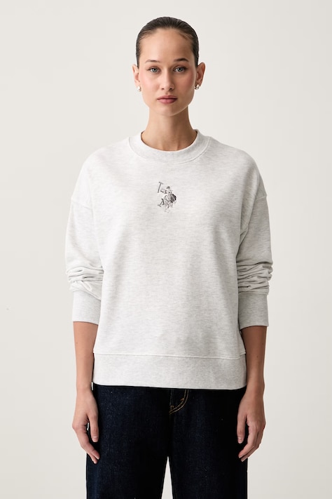 U.S. Polo Assn. bluza damska z bawełną Large Tonal DHM LB szara WUP0788