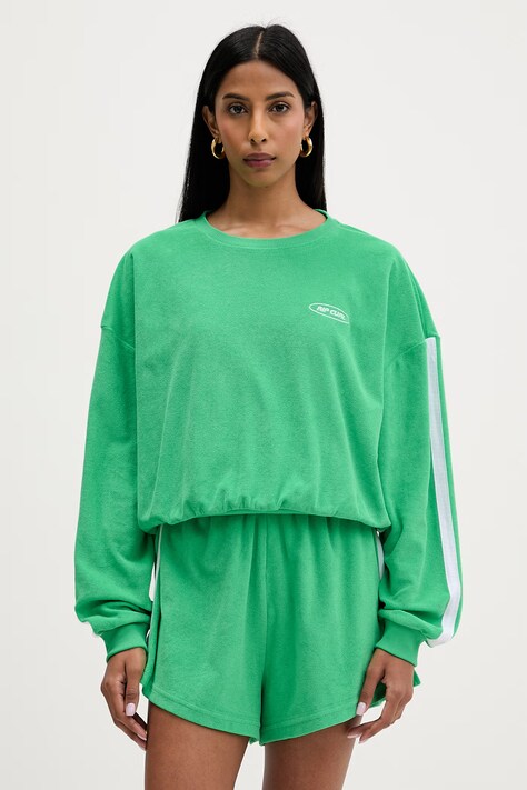 Rip Curl bluza oversize damska z bawełną zielona 076WFL