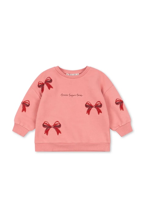 Детски суичър Konges Sløjd LOU BOW SWEAT SHIRT OCS в розово с десен KS104343