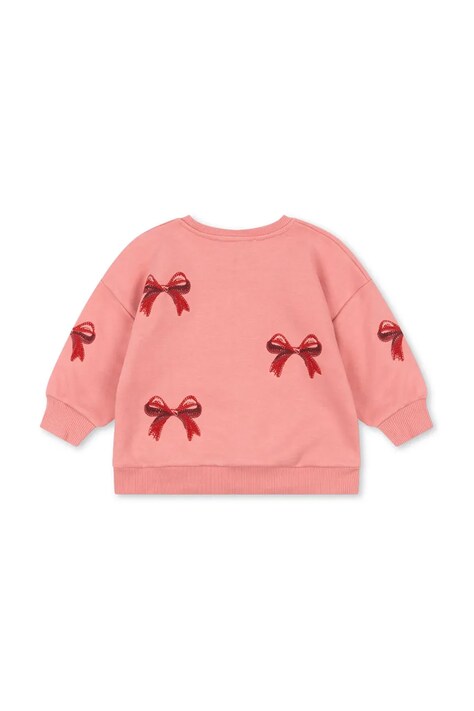 Konges Sløjd bluza dziecięca LOU BOW SWEAT SHIRT OCS kolor różowy wzorzysta KS104343