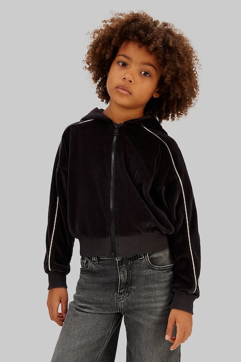 Calvin Klein Jeans felpa per bambini colore nero con cappuccio IG0IG03088