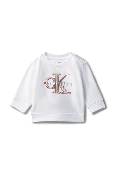 Детская кофта Calvin Klein Jeans цвет белый с принтом IN0IN00346