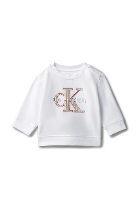 Детская кофта Calvin Klein Jeans цвет белый с принтом IN0IN00346