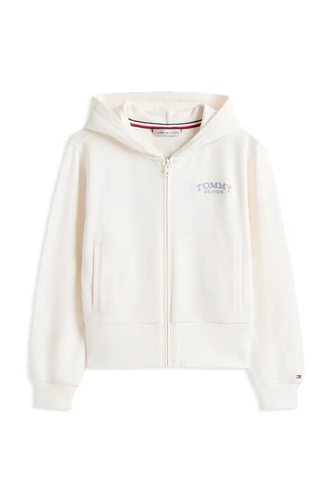 Tommy Hilfiger bluza dziecięca kolor biały z kapturem z aplikacją KG0KG08988