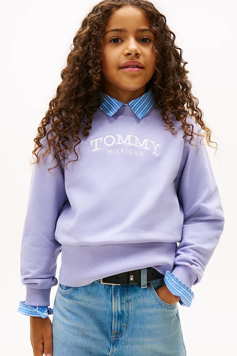 Tommy Hilfiger bluza dziecięca kolor fioletowy z aplikacją KG0KG08989
