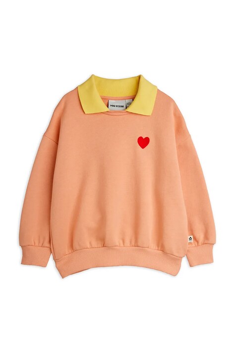 Mini Rodini bluza bawełniana dziecięca Heart kolor pomarańczowy z nadrukiem 26120126