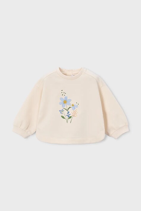Mayoral bluza dziecięca kolor beżowy wzorzysta 1495
