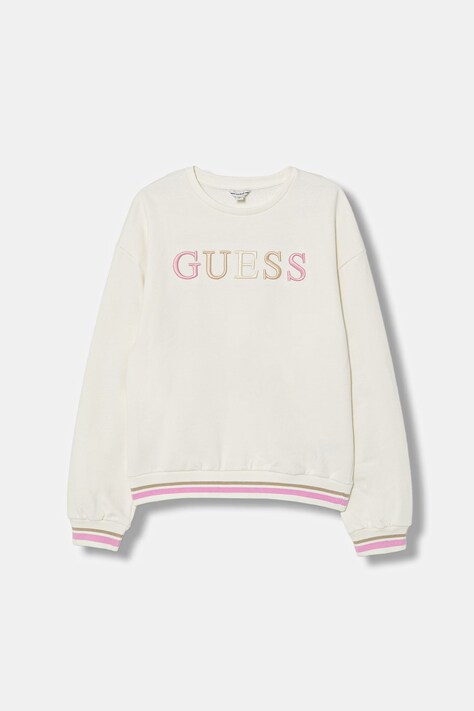 Guess bluza bawełniana dziecięca kolor beżowy z aplikacją J6RQ01 KAD74