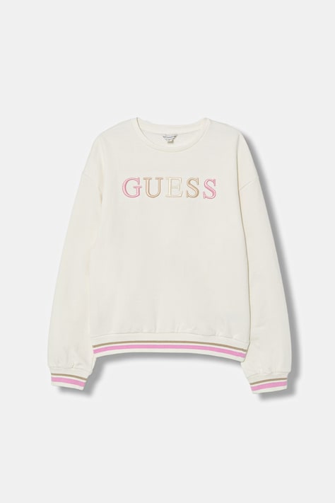 Guess gyerek melegítőfelső pamutból bézs, nyomott mintás, J6RQ01 KAD74