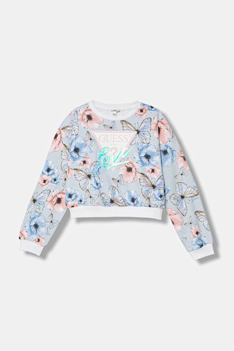 Guess bluza bawełniana dziecięca kolor niebieski z nadrukiem J6RQ04 KA6R4