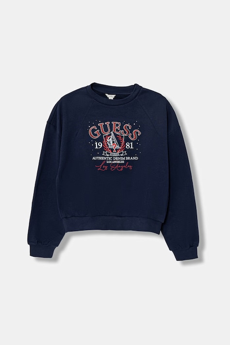 Guess bluza bawełniana dziecięca kolor granatowy z aplikacją J6RQ06 KAD74