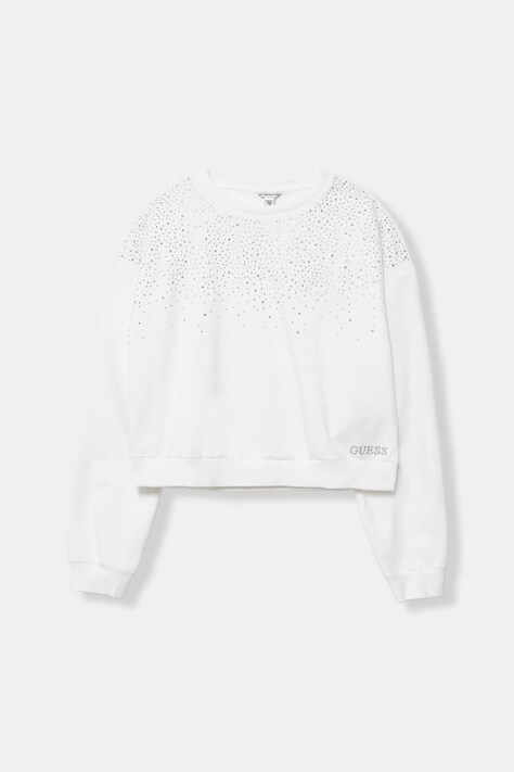 Guess bluza bawełniana dziecięca kolor biały z aplikacją J6RQ13 KA6R4