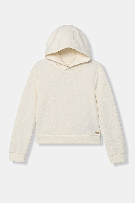 Guess bluza z kapturem dziecięca beżowa J6RQ14 KCHR2