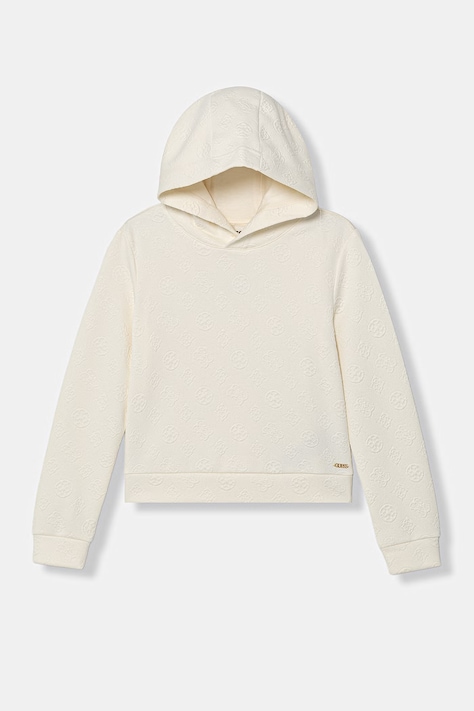Guess bluza z kapturem dziecięca beżowa J6RQ14 KCHR2