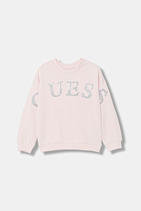 Guess bluza dziecięca bawełniana różowa K6RQ05 KAD74
