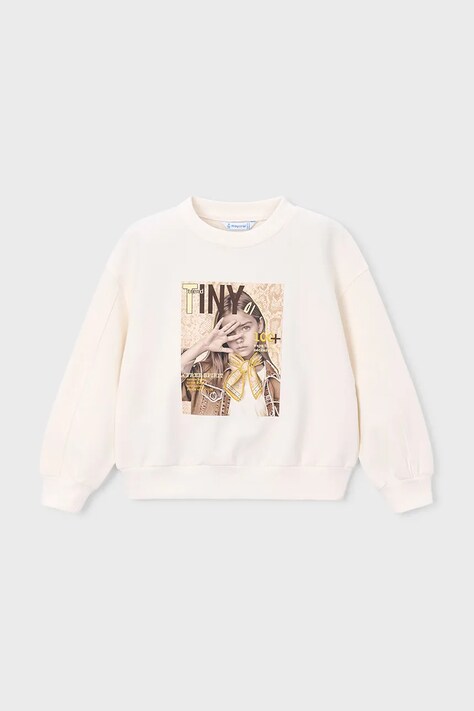 Mayoral bluza dziecięca kolor beżowy z nadrukiem 3448