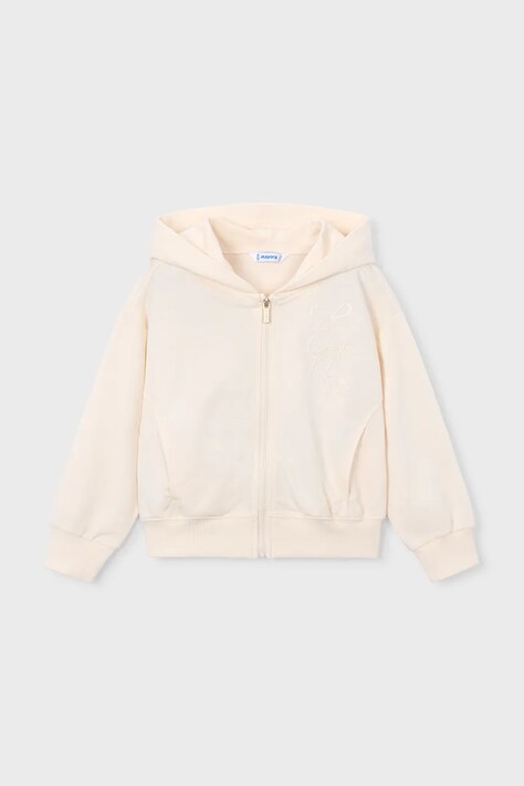 Παιδική μπλούζα Mayoral χρώμα: μπεζ, με κουκούλα, 3457