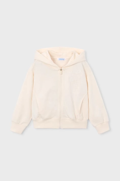 Παιδική μπλούζα Mayoral χρώμα: μπεζ, με κουκούλα, 3457